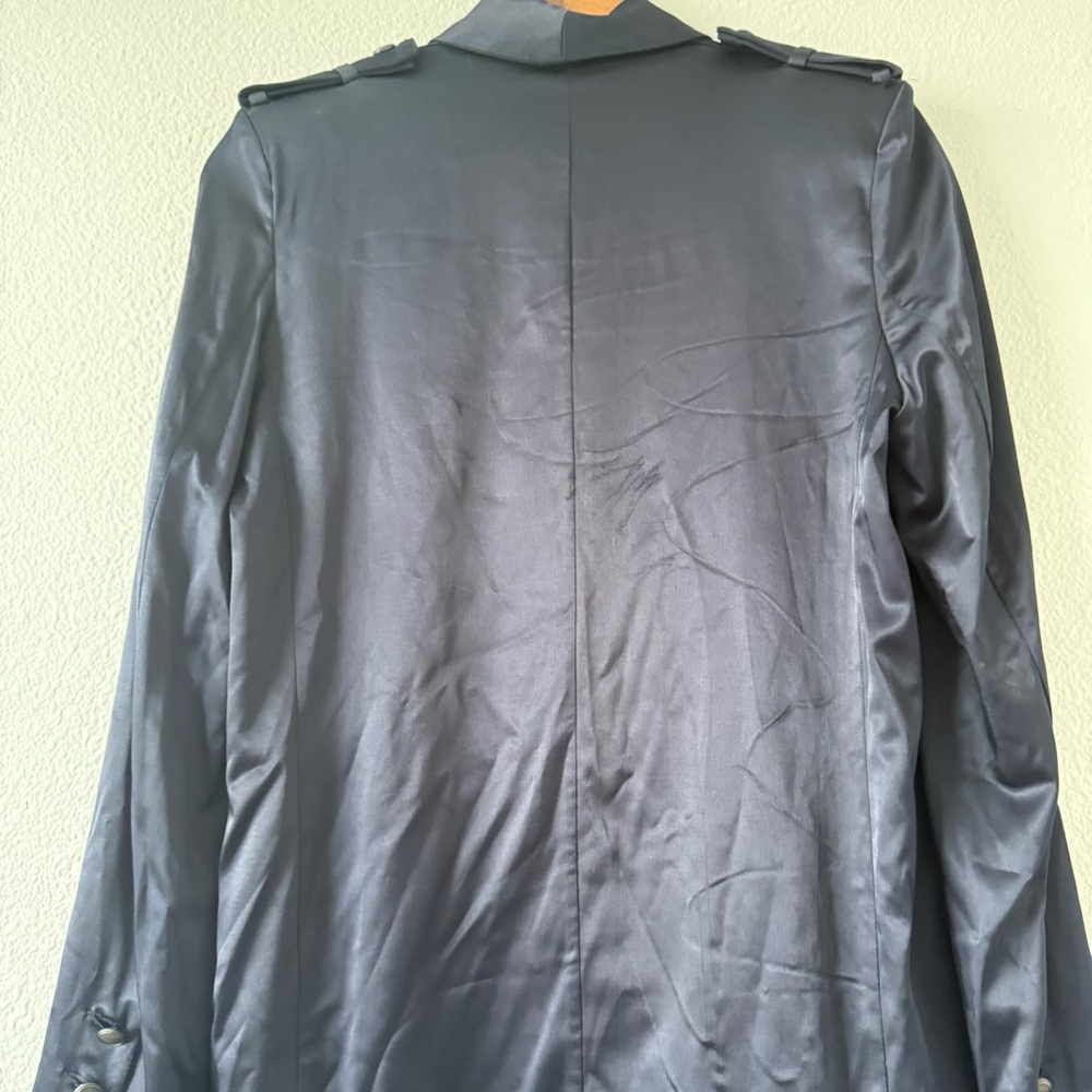 The Kooples Womens Navy Blue Military Satin Double‎ breasted Blazer 2 - Picture 14 of 16